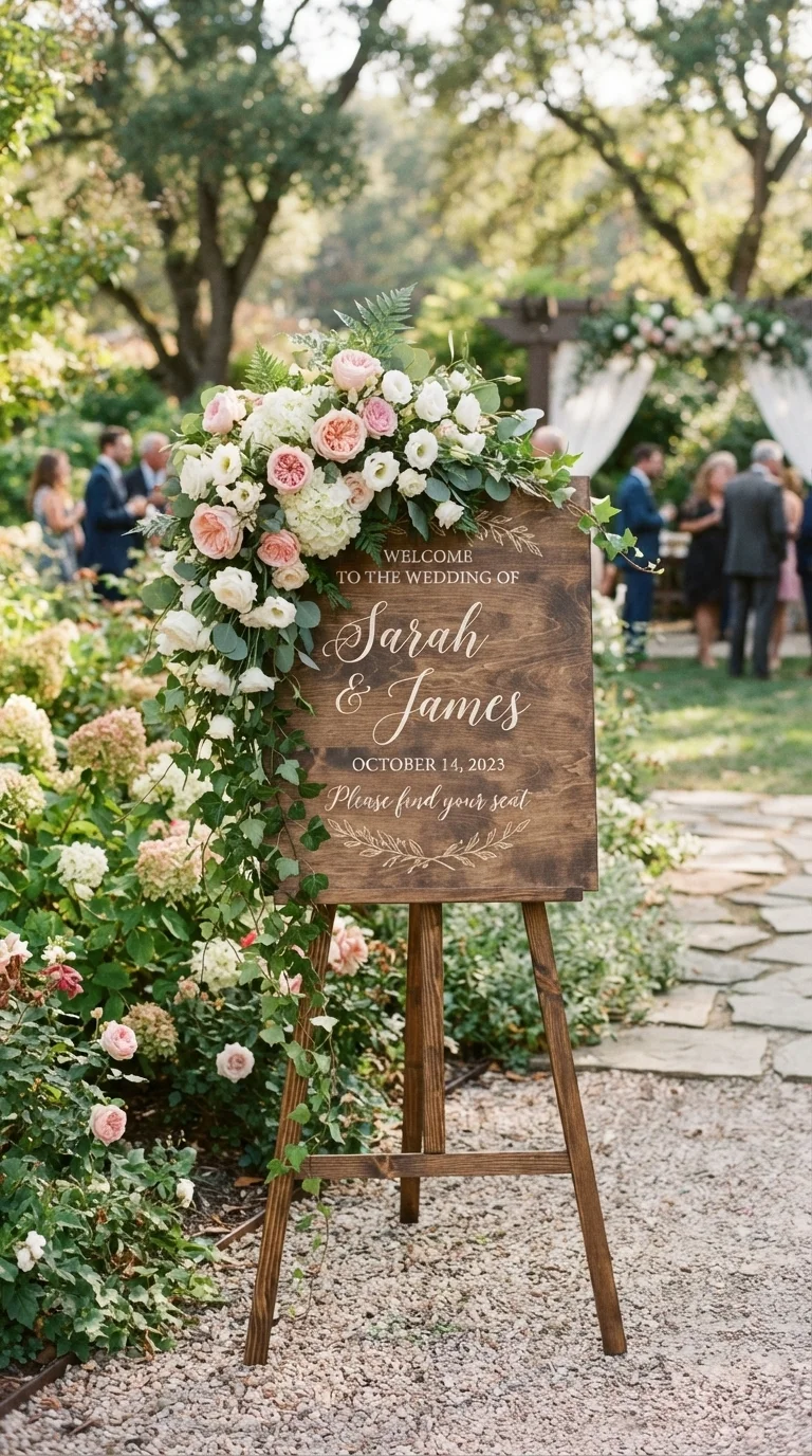 6. Frame Your Welcome Sign with Blooming Accents