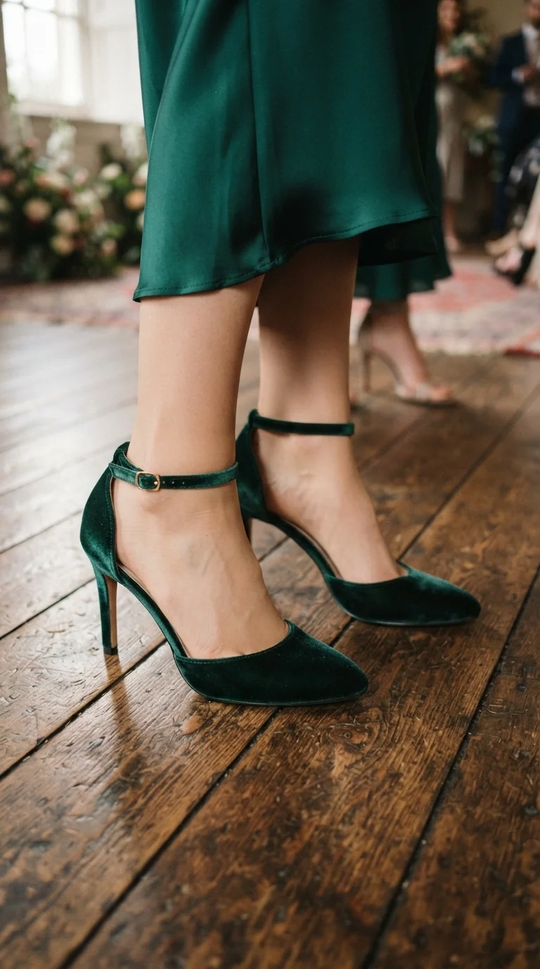 6. Velvet Ankle Straps for Rich Texture