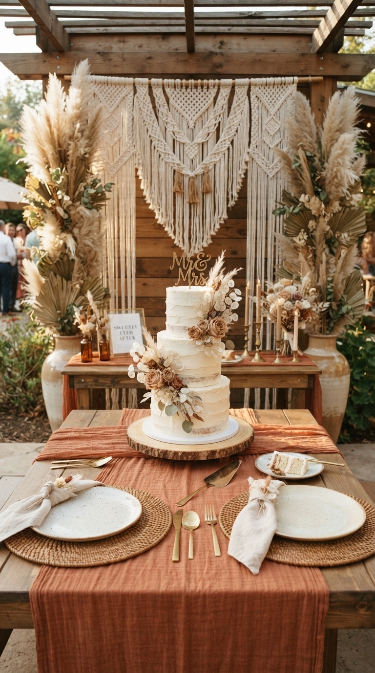 7. Boho Chic with Macrame and Pampas Grass