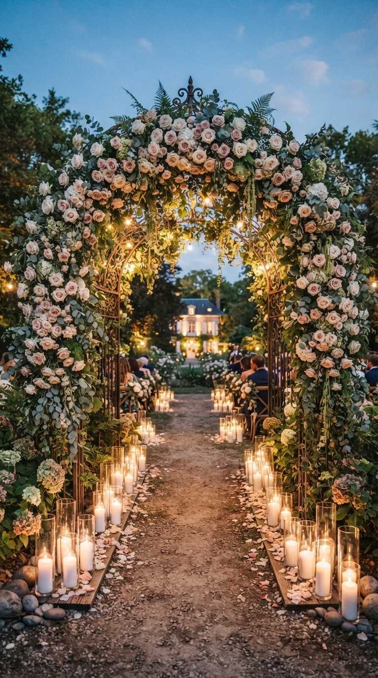 7. Create a Grand Entrance with a Floral Archway
