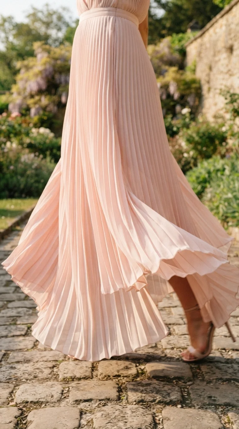 7. Elegant Pleated Maxi for Structured Sophistication