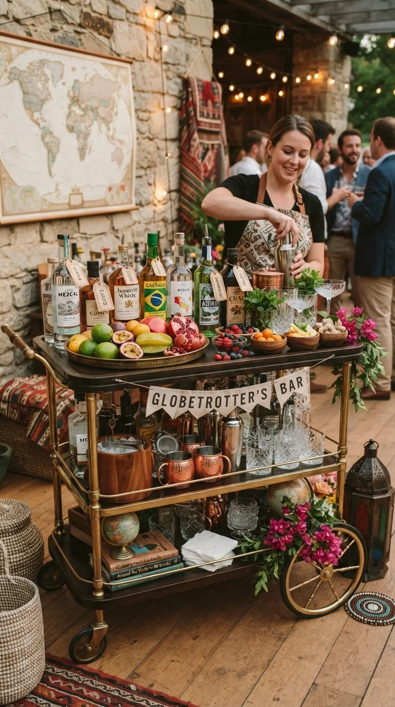 7. Global-Inspired Drink Cart