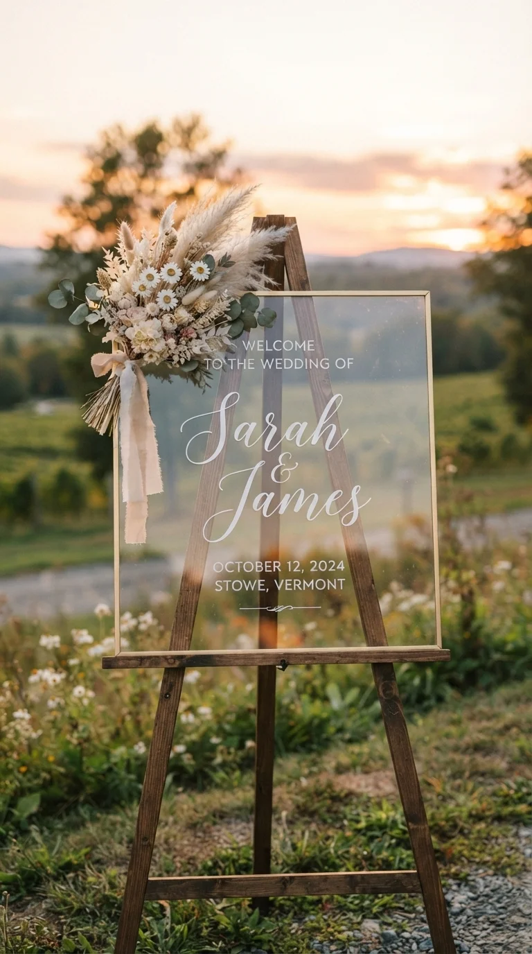7. Modern Acrylic Welcome Signs