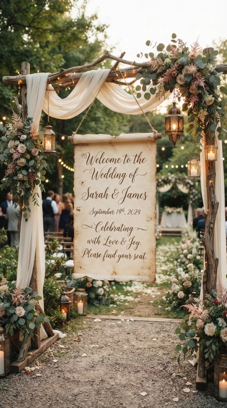 7. Ornate Scroll with Romantic Calligraphy