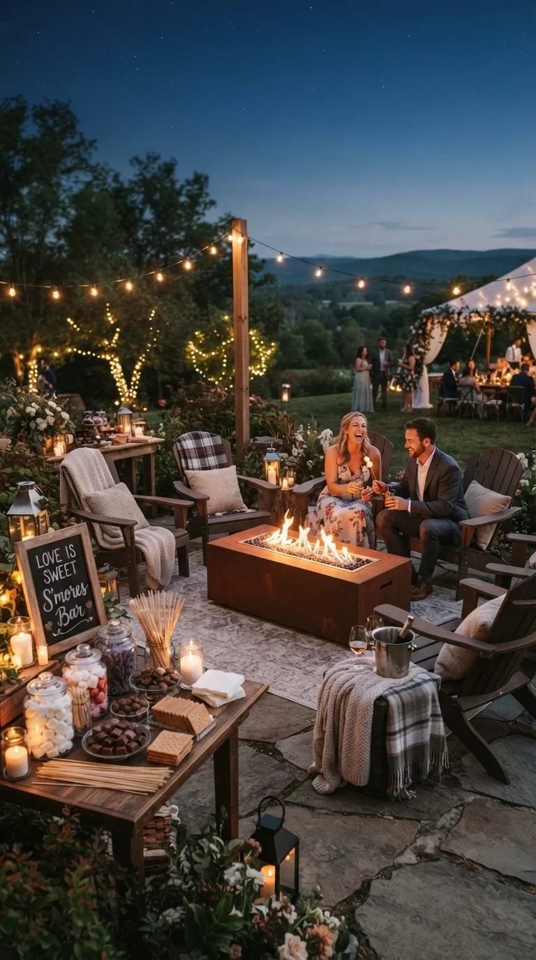 7. Outdoor Fire Pit & S'mores Bar