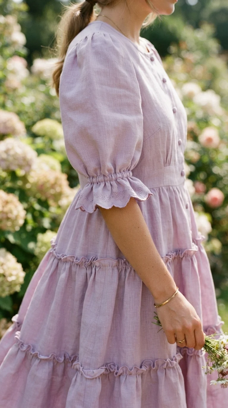 7. Romantic Ruffled Linen Dress