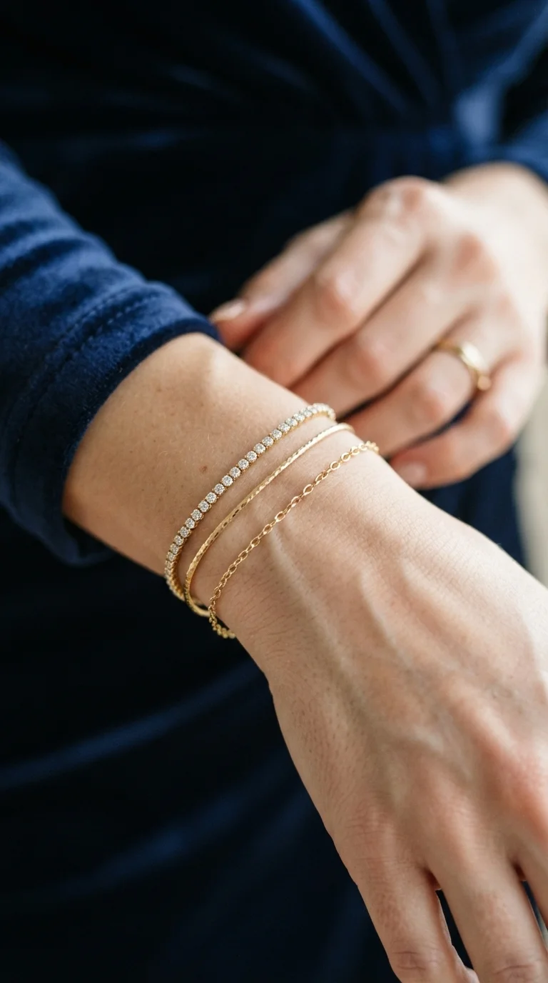 7. Sparkling Bracelet Stack