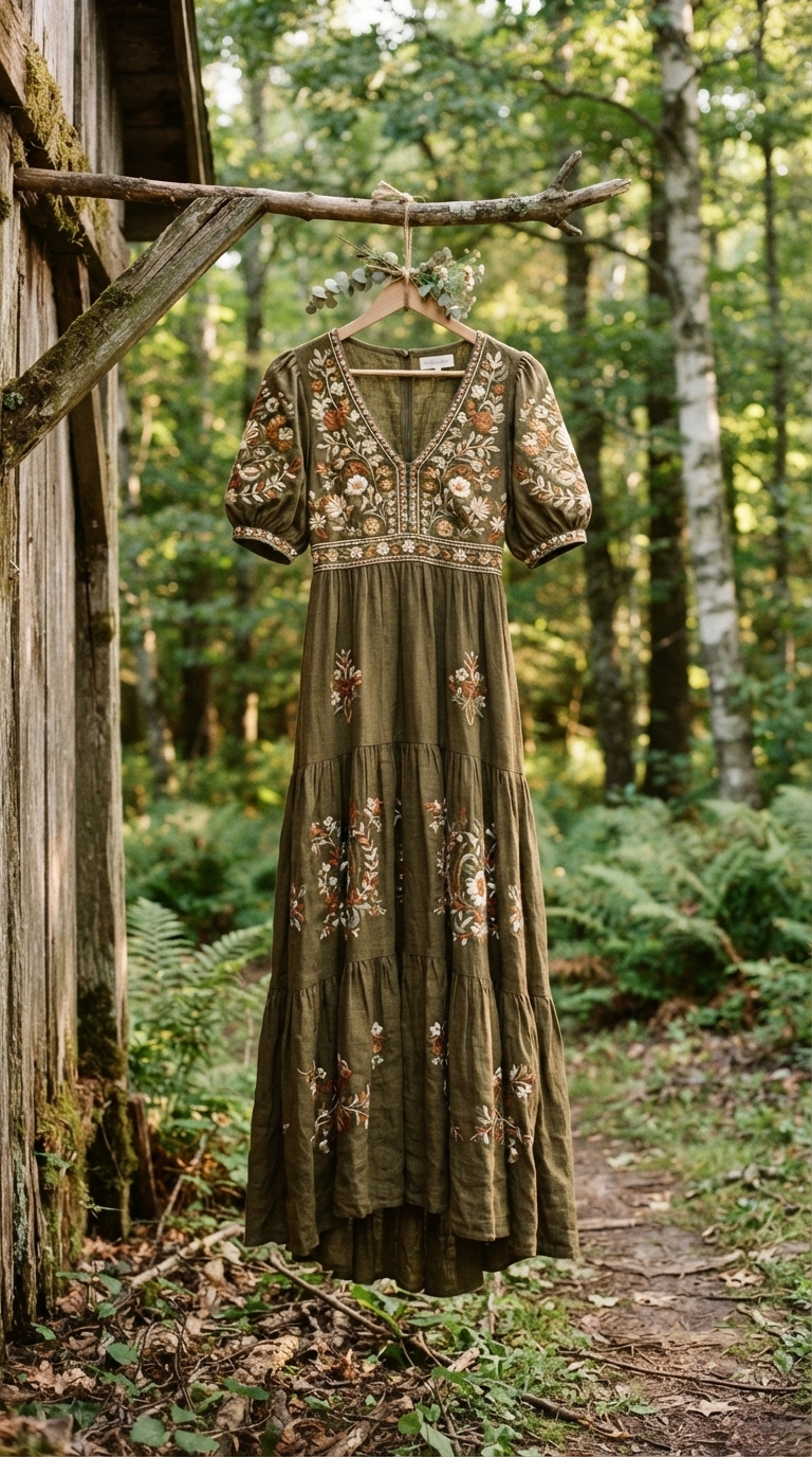 8. Bohemian Embroidered Maxi Dress