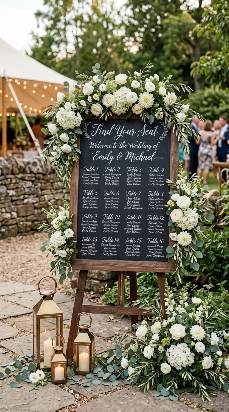 8. Chalkboard Chic Seating Sign