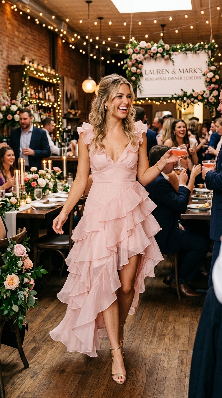 8. Chic Ruffled Cocktail Dress