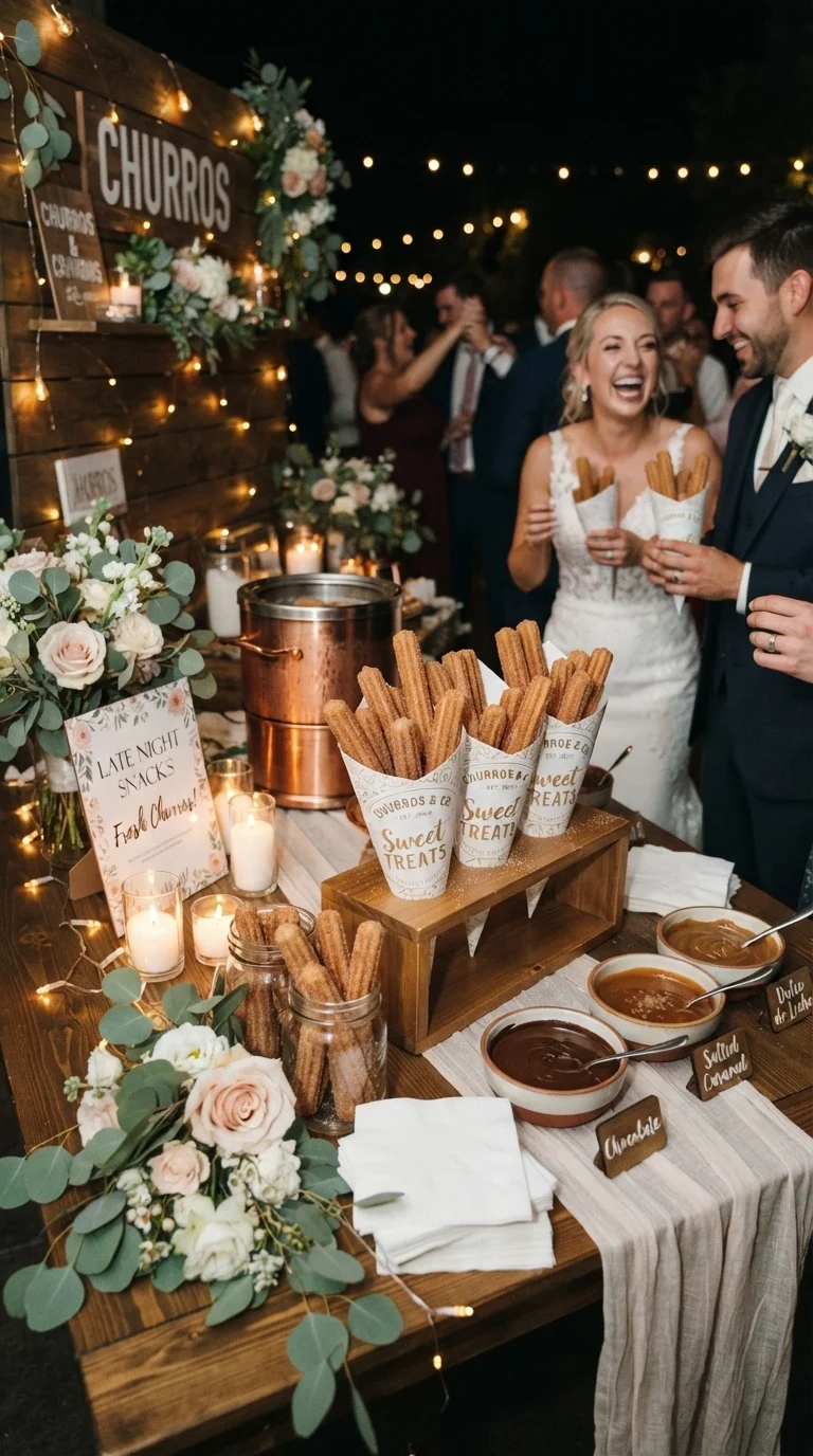 8. Churros with Dipping Sauces