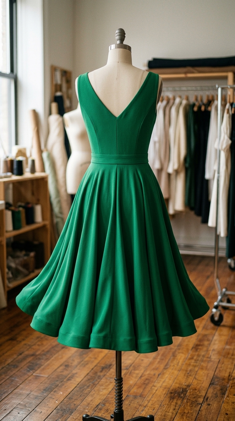 8. Emerald Green Fit-and-Flare