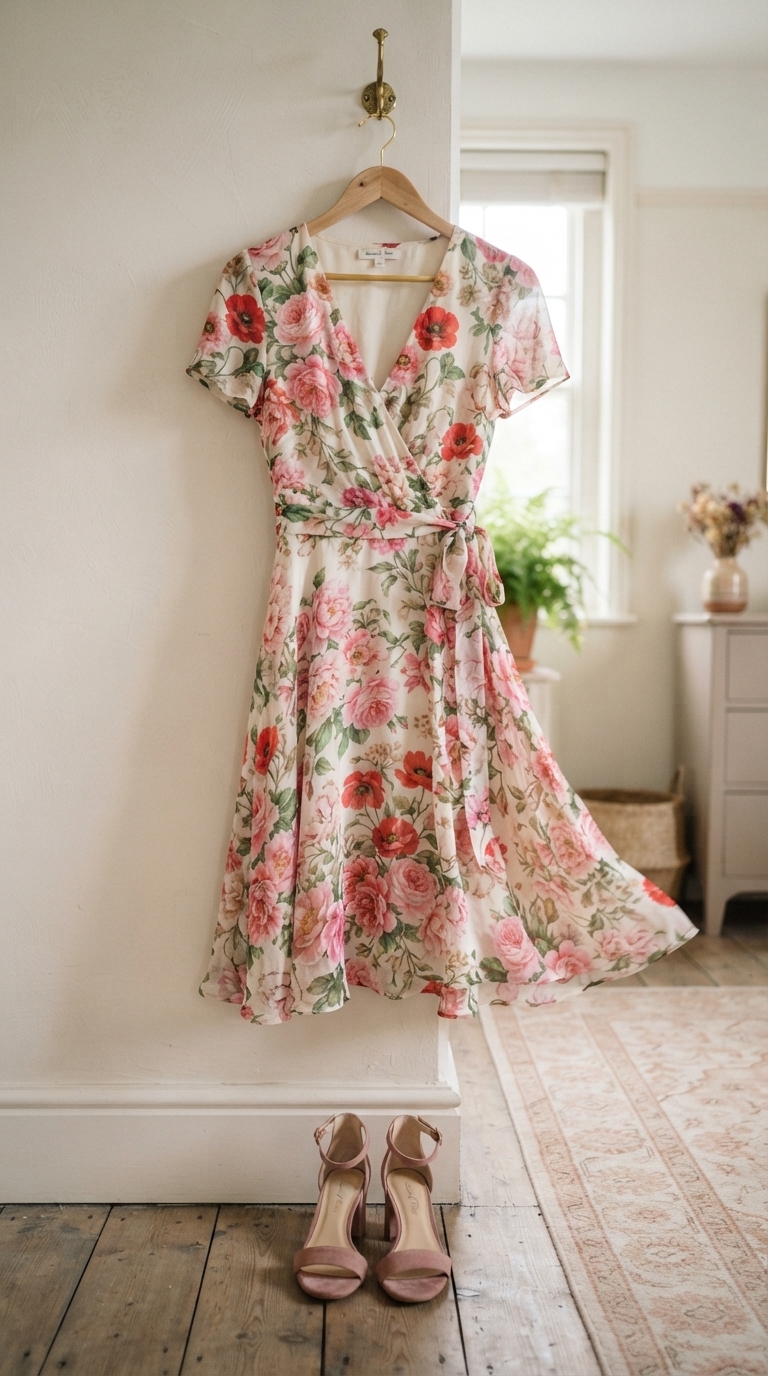 8. Floral Print Wrap Dress