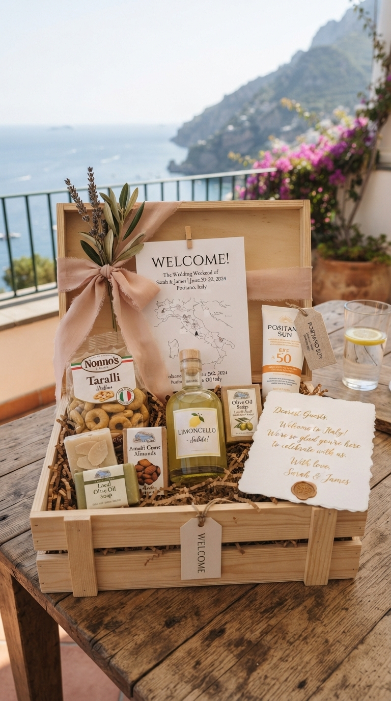 8. Personalized Welcome Boxes for Out-of-Town Guests
