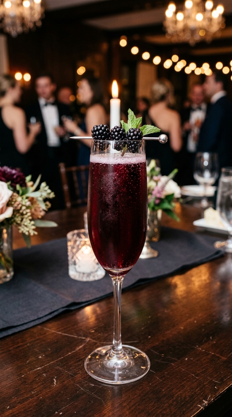 8. Sparkle into the Evening with a Blackberry Champagne Cocktail