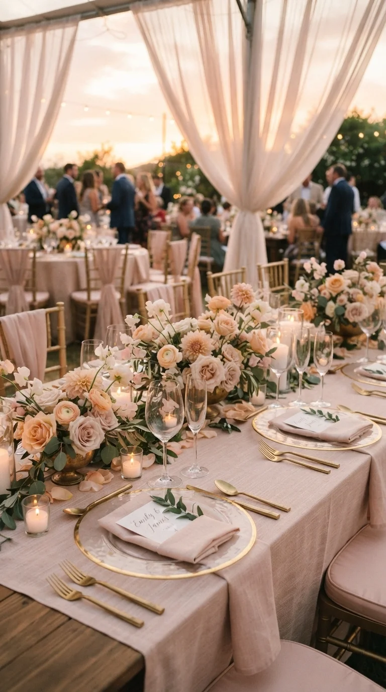 9. Blush & Gold Tablescapes
