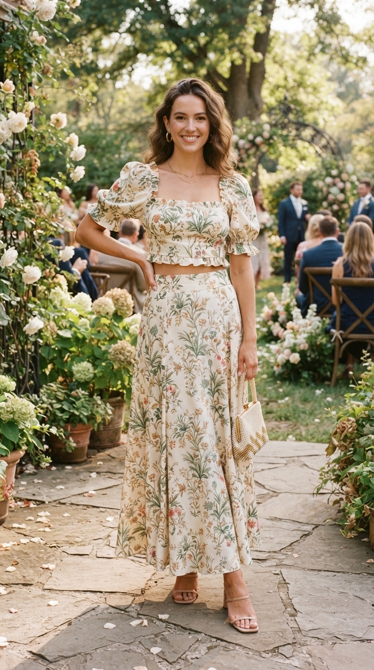 9. Chic Two-Piece Set with Cropped Top and Skirt