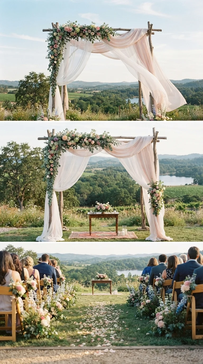 9. Fabric Draping for Ceremony Backdrops