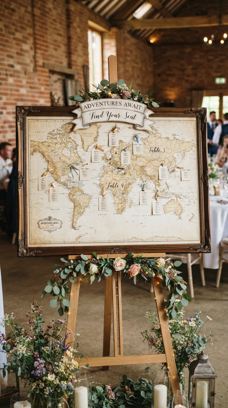 9. Unique Seating Charts with a Travel Theme