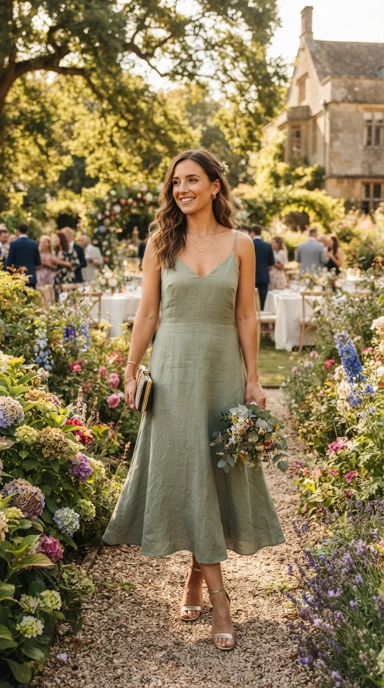 1. Embrace Breezy Linen Midi Dresses