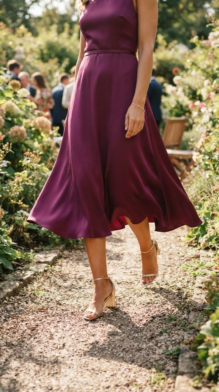 1. Embrace Timeless Grace with a Plum A-Line Gown