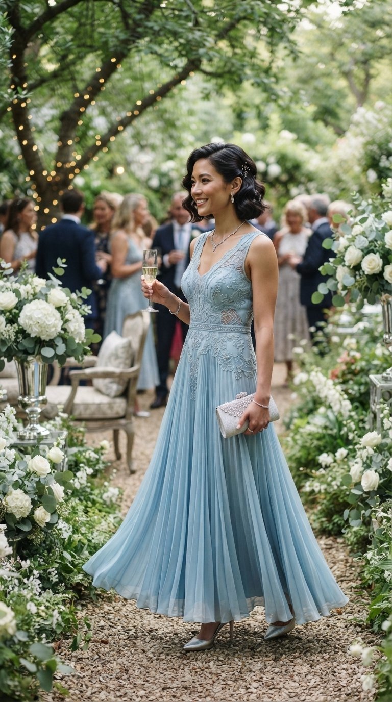 12 Dreamy Ice Blue Wedding Guest Outfits