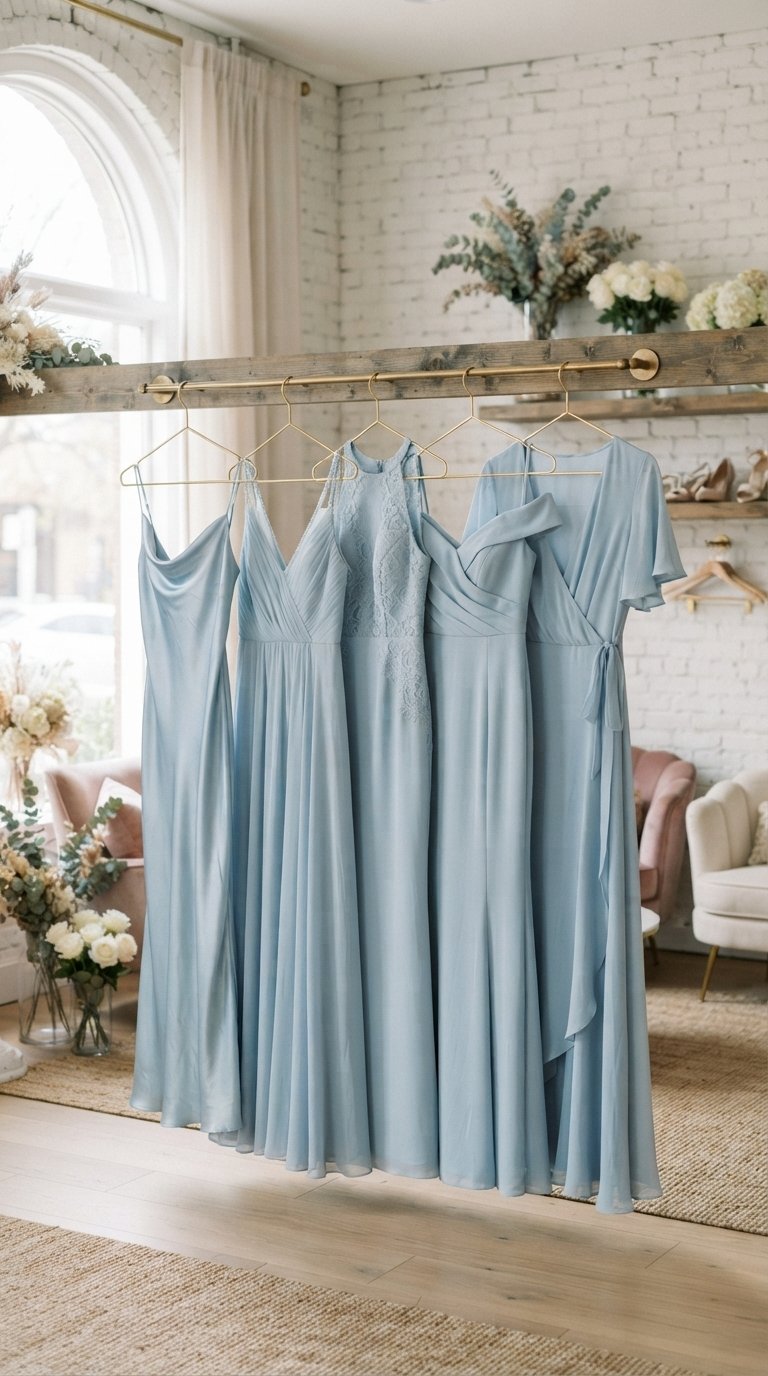 12 Ice Blue Bridesmaid Dress Ideas