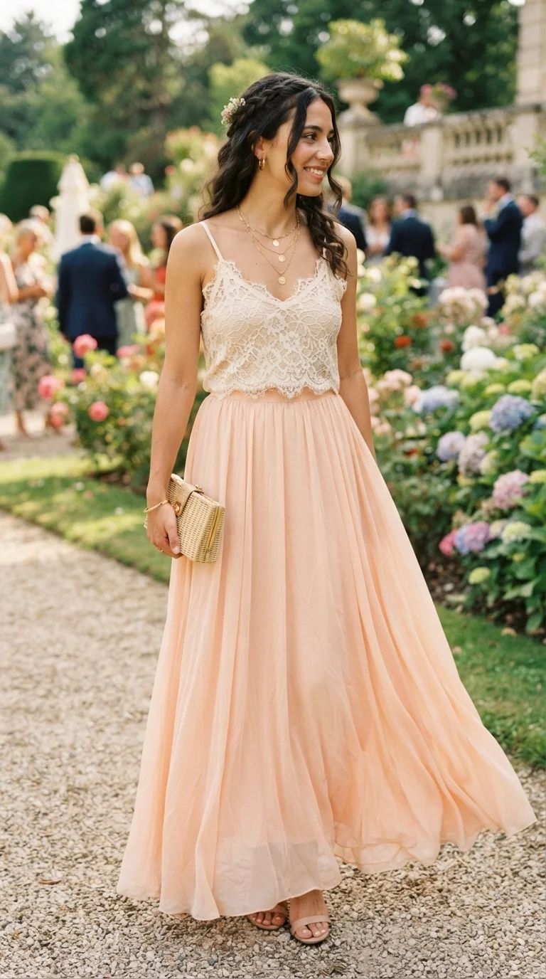 3. Flowy Maxi Skirts with Elegant Tops