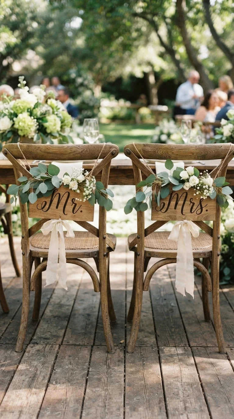 4. Personalized Chair Signs for the Happy Couple