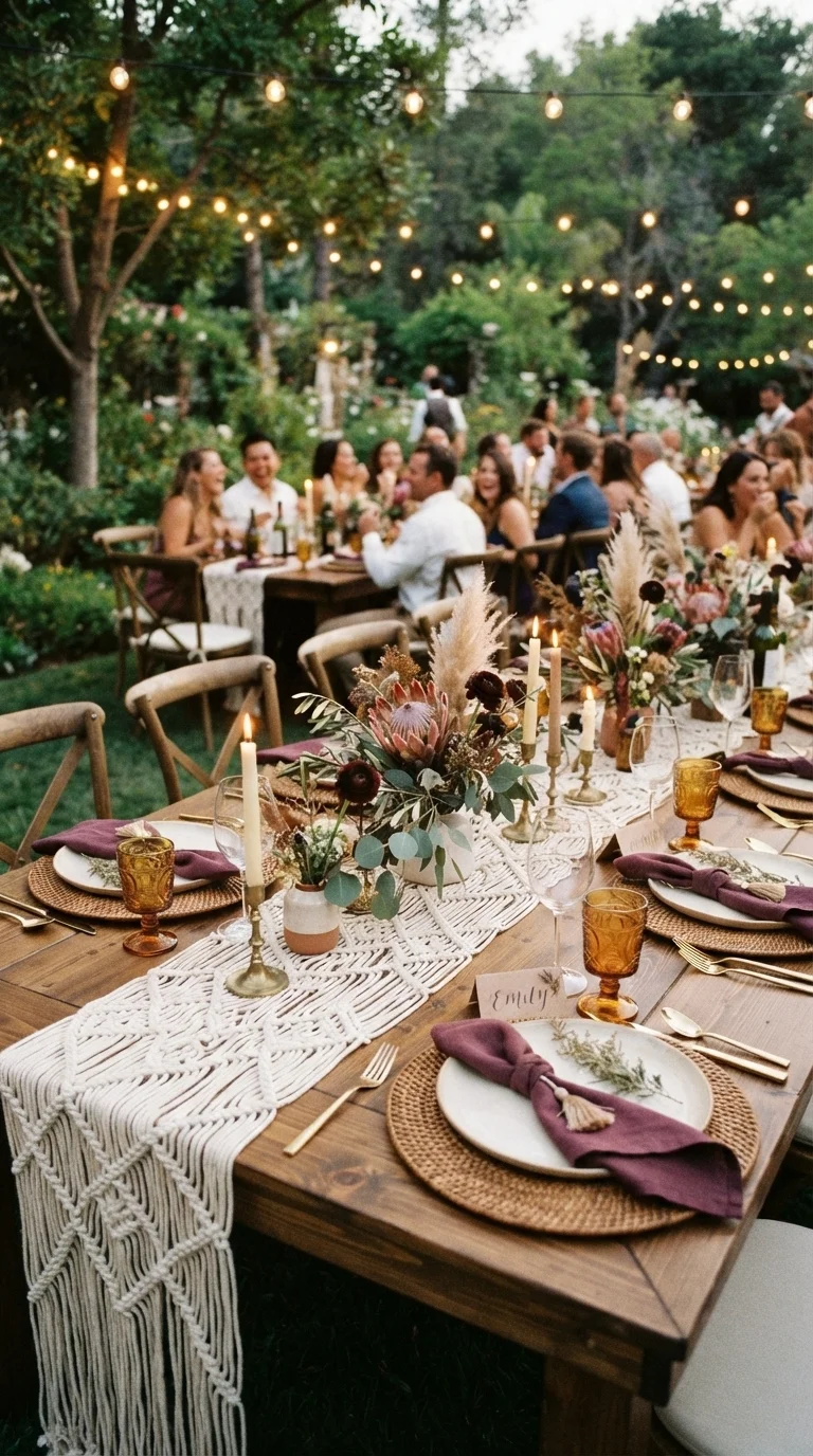 5. Bohemian Romance with Plum Tassels