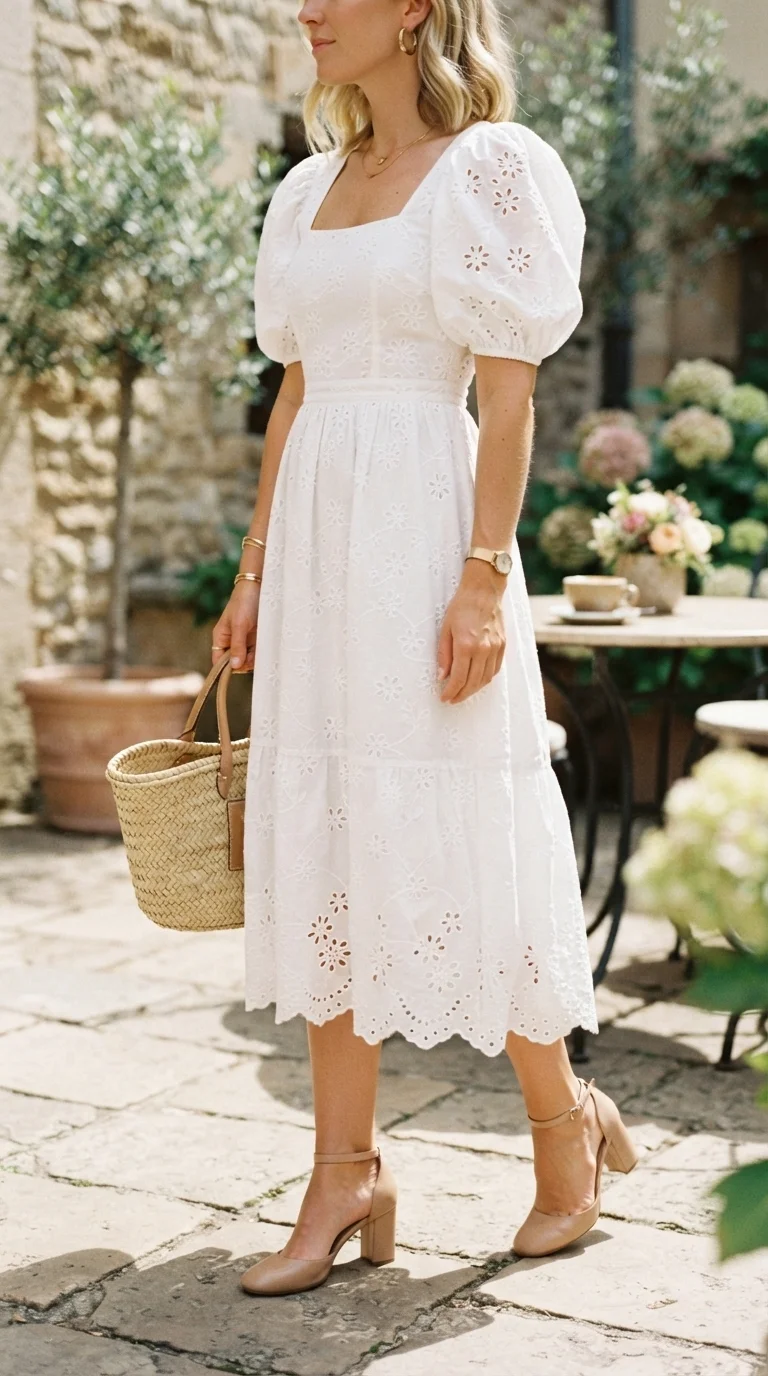 7. Cotton Eyelet Dresses for Daytime Charm