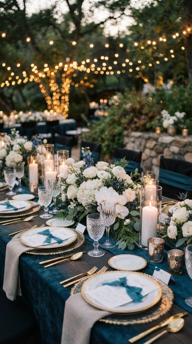 8 Dreamy Midnight Teal Table Setting Ideas