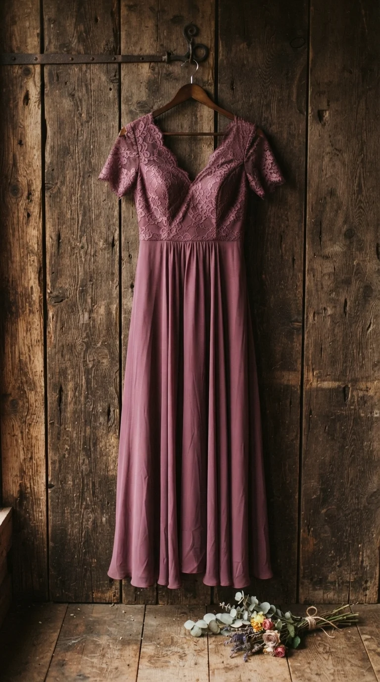 8. Boho-Chic Plum with Lace Details