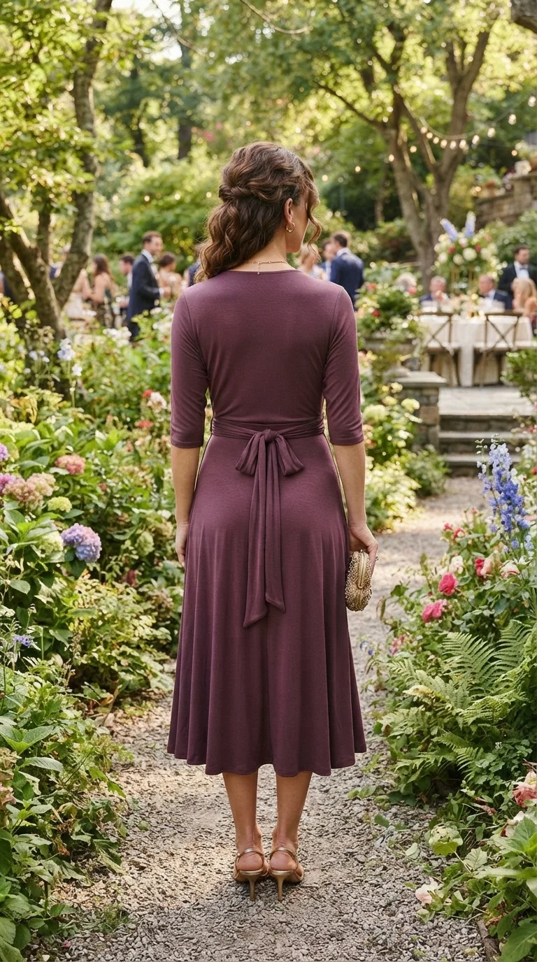 8. Flatter Your Figure with a Plum Wrap Dress