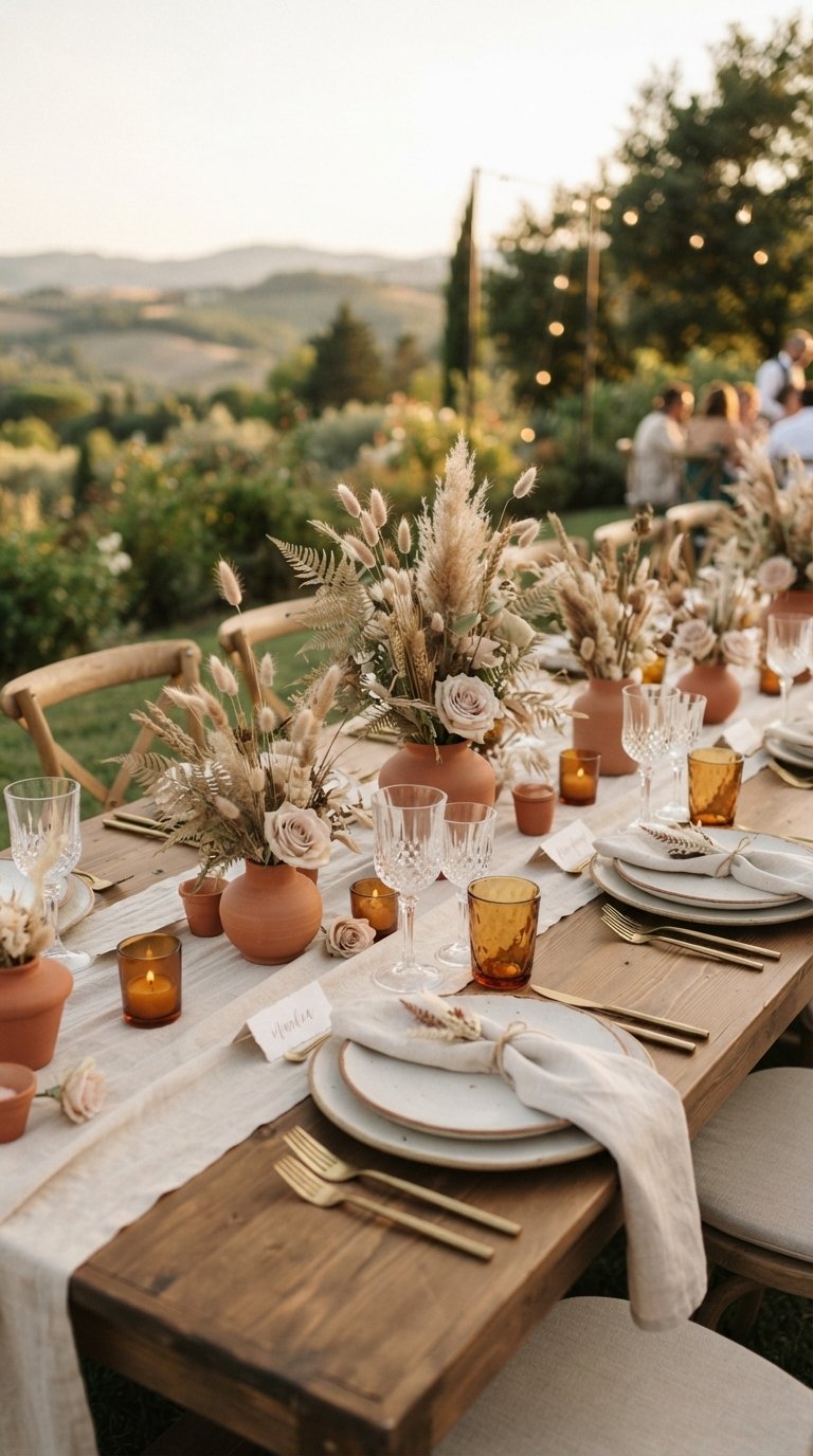 9 Chic Muted Terracotta Wedding Tables
