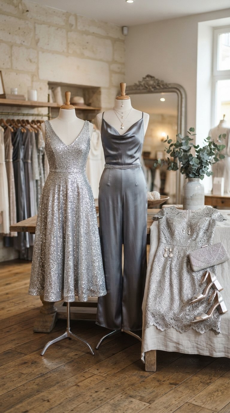 9 Modern Silver Wedding Guest Looks