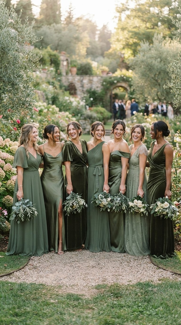 9 Olive Green Bridesmaid Looks