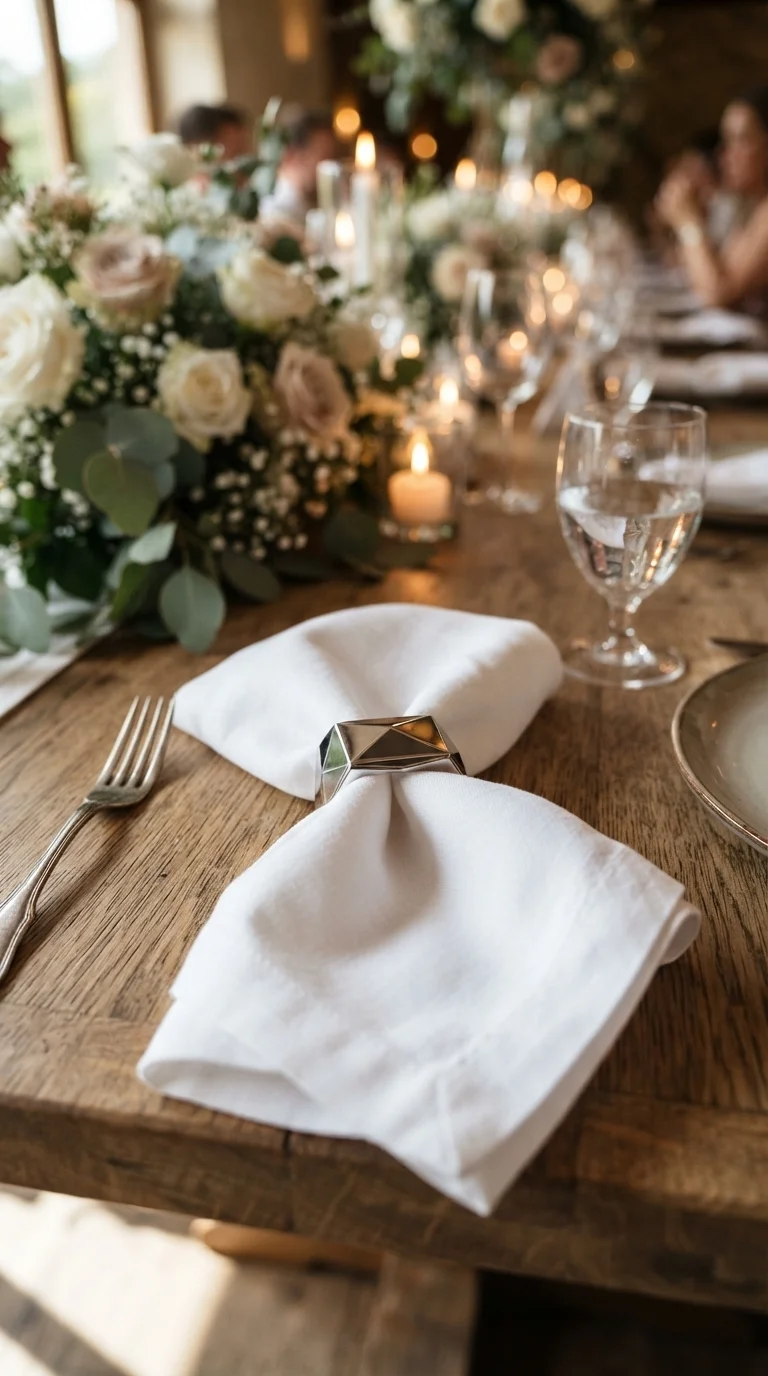Architectural Chrome Napkin Rings