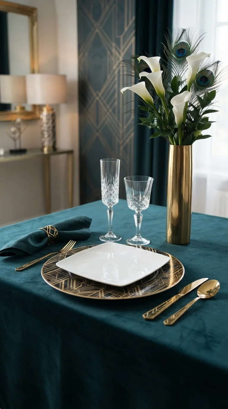 Art Deco Teal and Geometric Chic