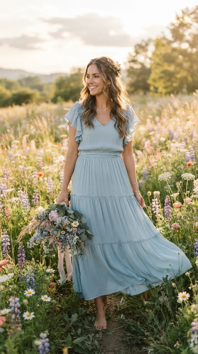 Bohemian Style with Ruffled Sleeves
