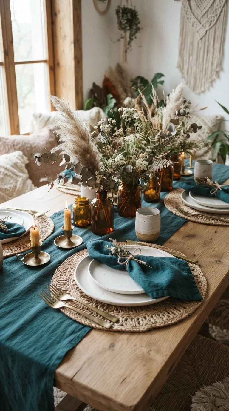 Boho Teal and Earthy Textures