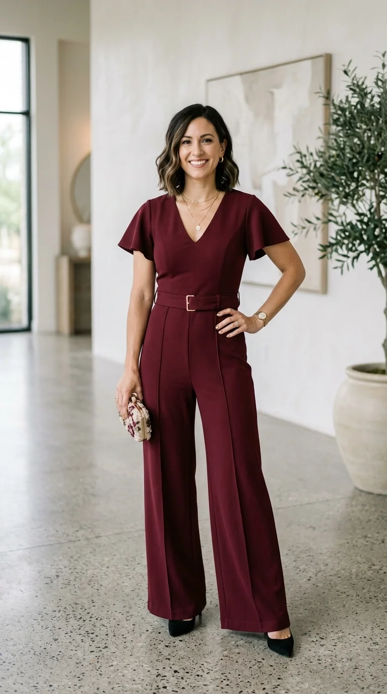 Chic Merlot Jumpsuit