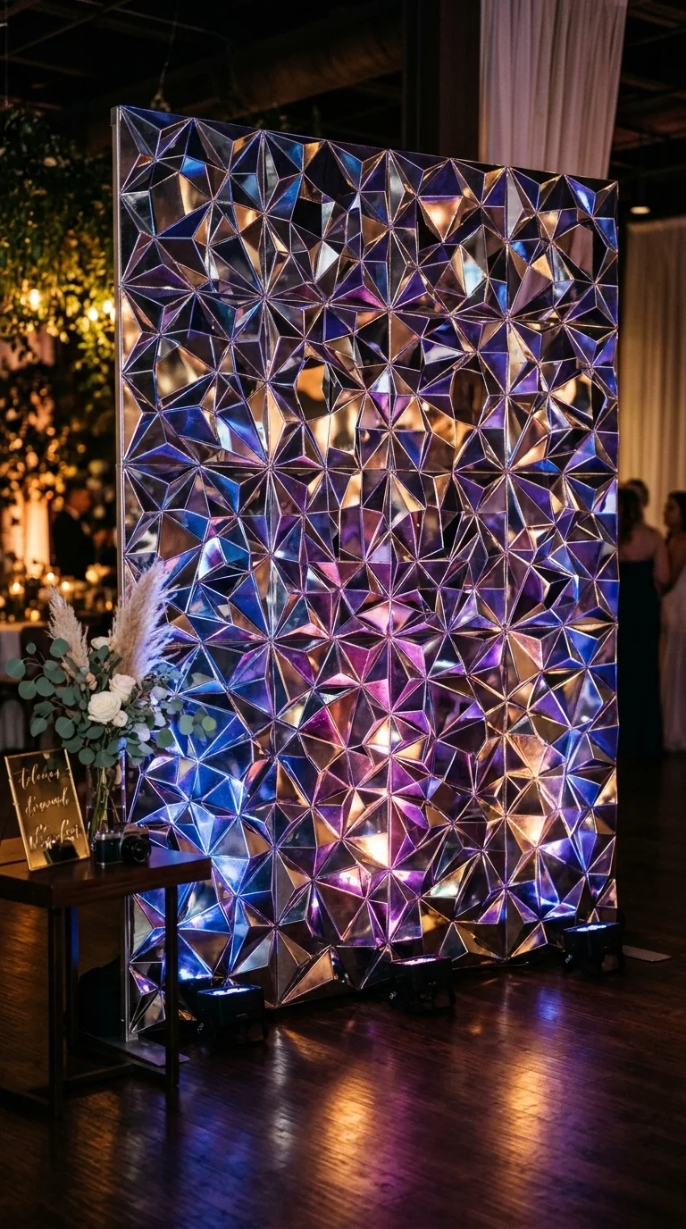 Chrome Geometric Photo Booth Backdrop