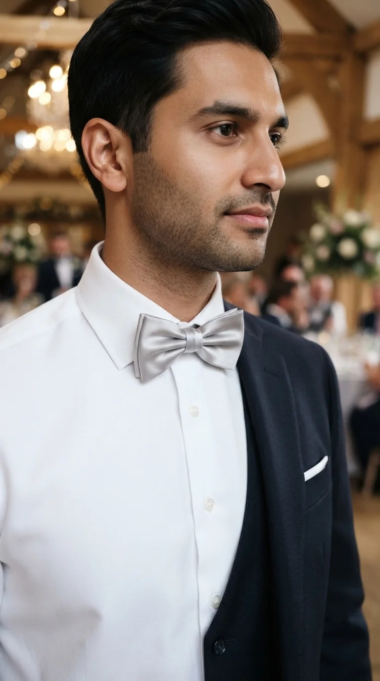 Crisp Silver Bow Ties for Groomsmen