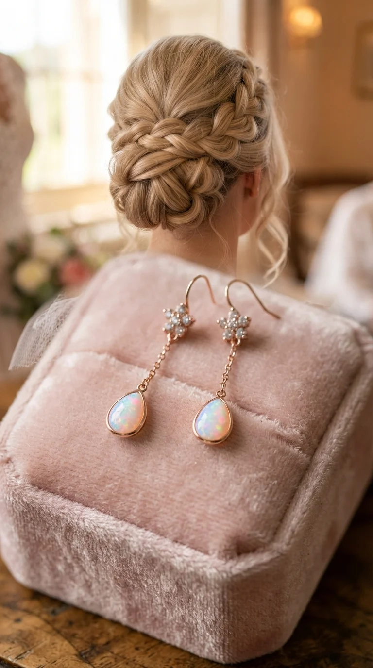 Delicate Opal Drop Earrings