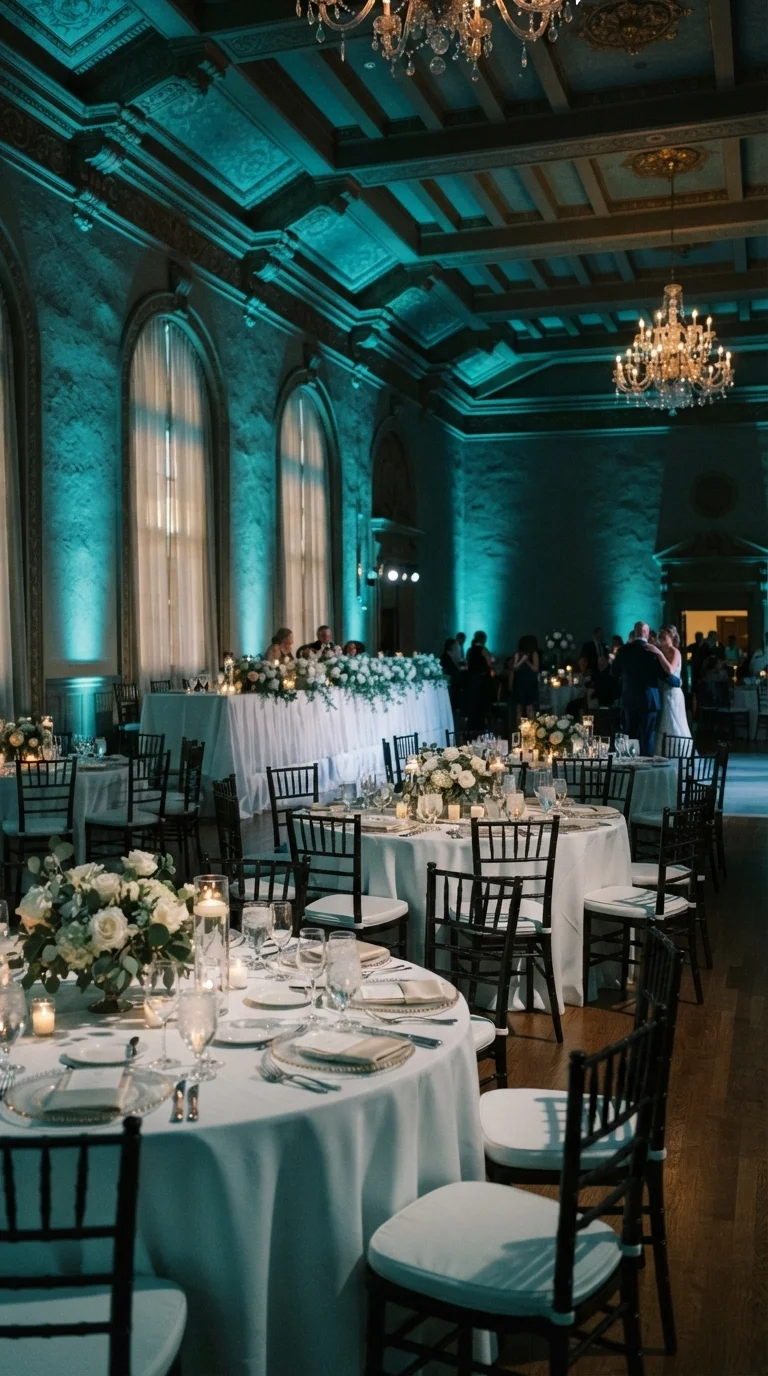 Dramatic Teal Uplighting