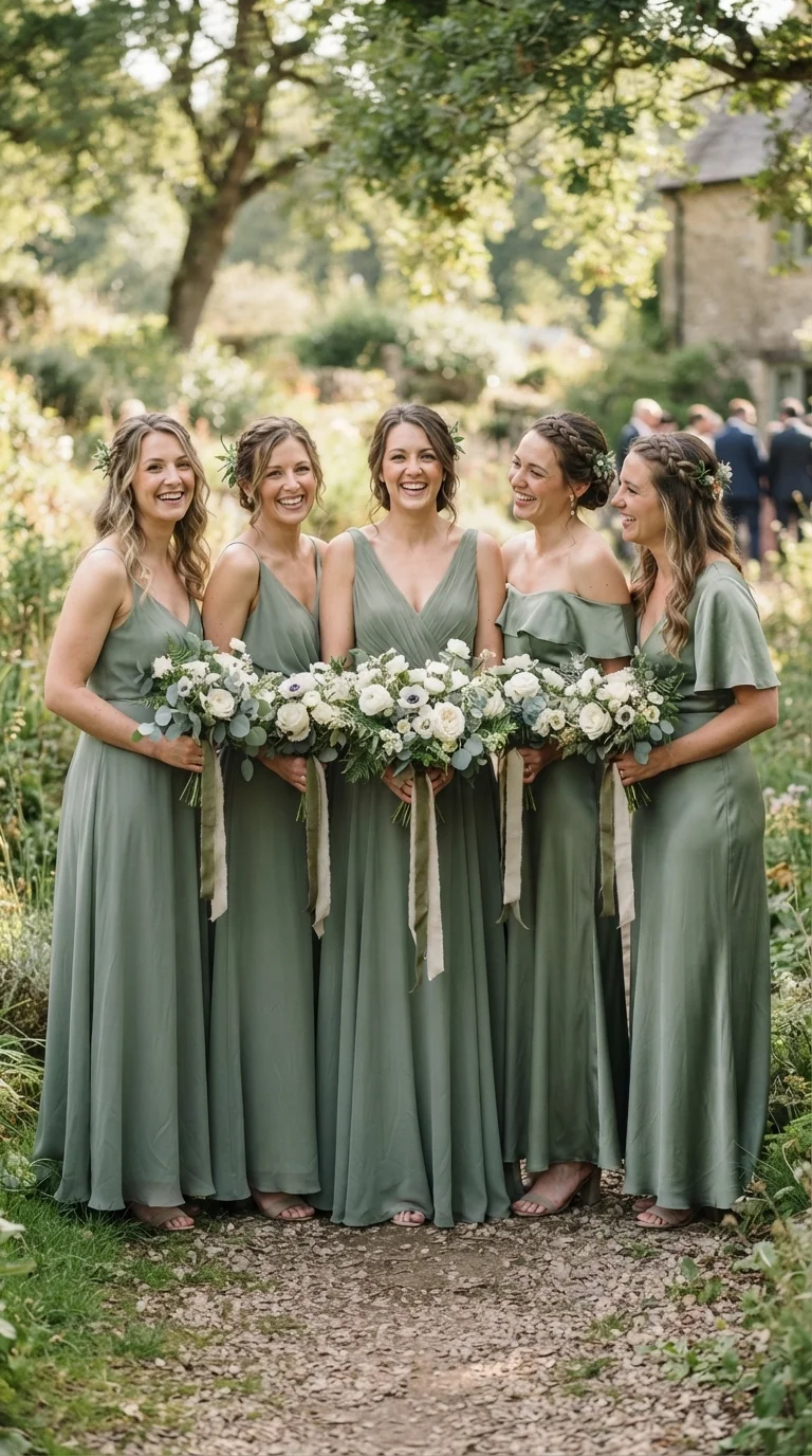 Dusty Olive Bridesmaid Dresses