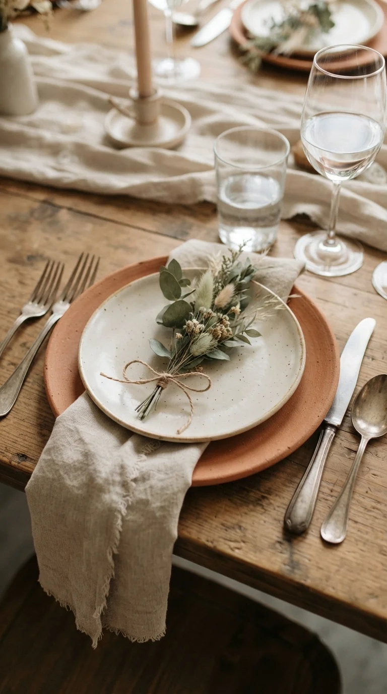 Earthy Terracotta Dinnerware Place Settings