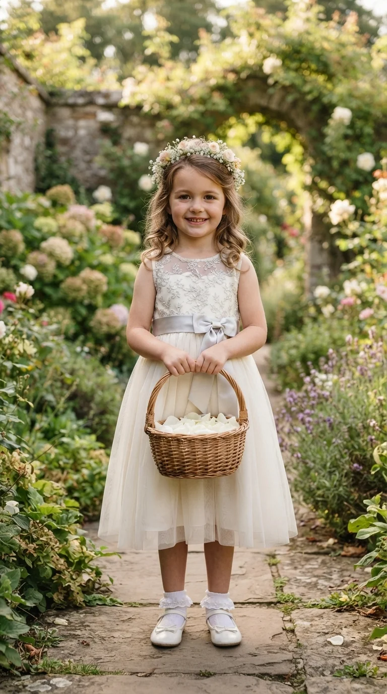 Elegant Silver Flower Girl Dresses
