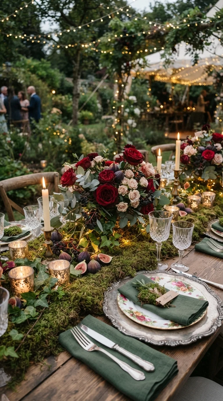 Enchanted Garden with Moss and Berries